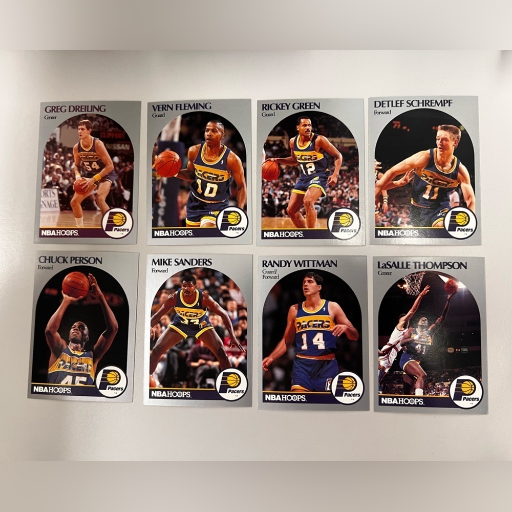 Vintage NBA Hoops Indiana Pacers Player Lot - 1990-91 Era Basketball Cards